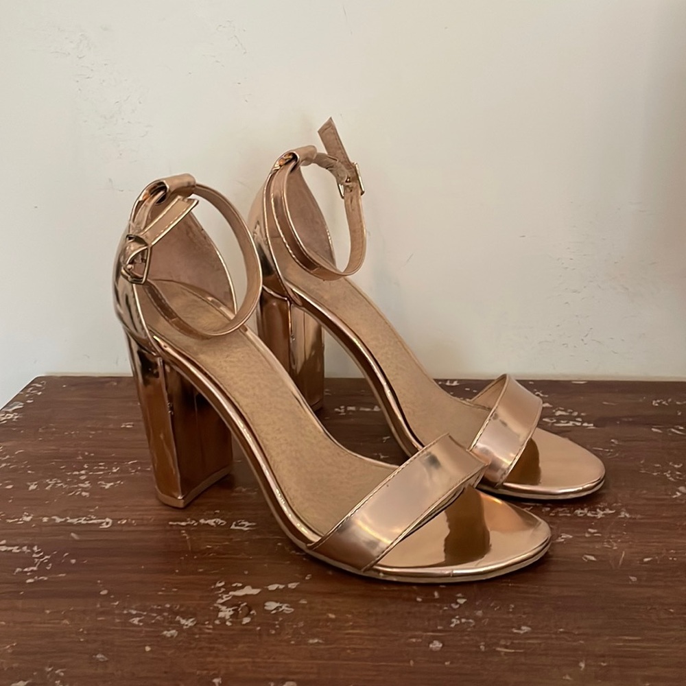 Rose gold party heels